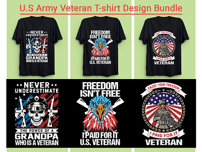 U.S Army Veteran T-shirt Design Bundle