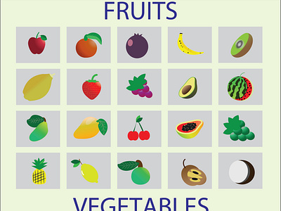 Fruits and vegetables vector illustrations