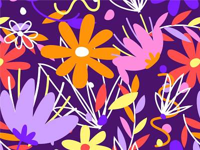 my flowery pattern design branding graphic design logo motion graphics ui