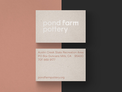 Pond Farm Pottery business cards pottery