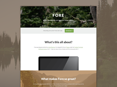 Fore clean css download free html landing page responsive template ui ux web design website