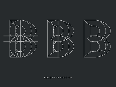 Boldware logo in progress b letter logo process wireframe