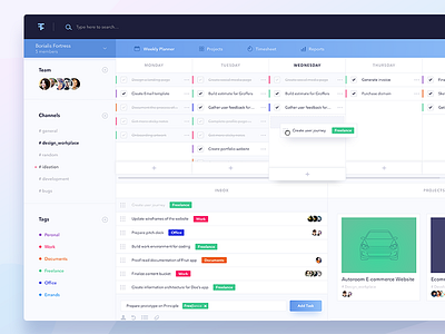 Weekly Planner Dashboard dashboard management planner project tasks todo ui ux workplace