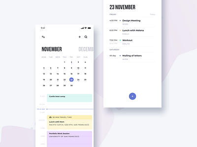 Calendar Meetings app calendar calendar 2019 calendar app calendar design design ios iphonex minimal mobile app design mockup ui
