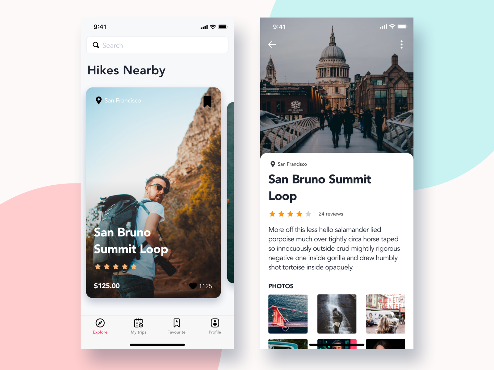 Hiking Trip App by Girish Rawat on Dribbble