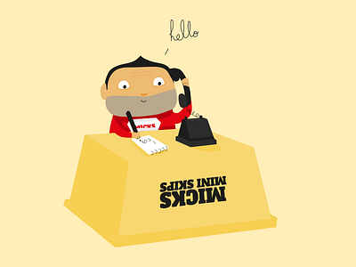 Mick's Mini Skips Illustration Contact Page