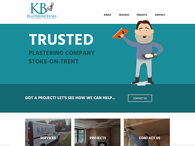 KB Plastering Website Mockup design green illustration mockup plastering staffordshire stoke teal ui ux website