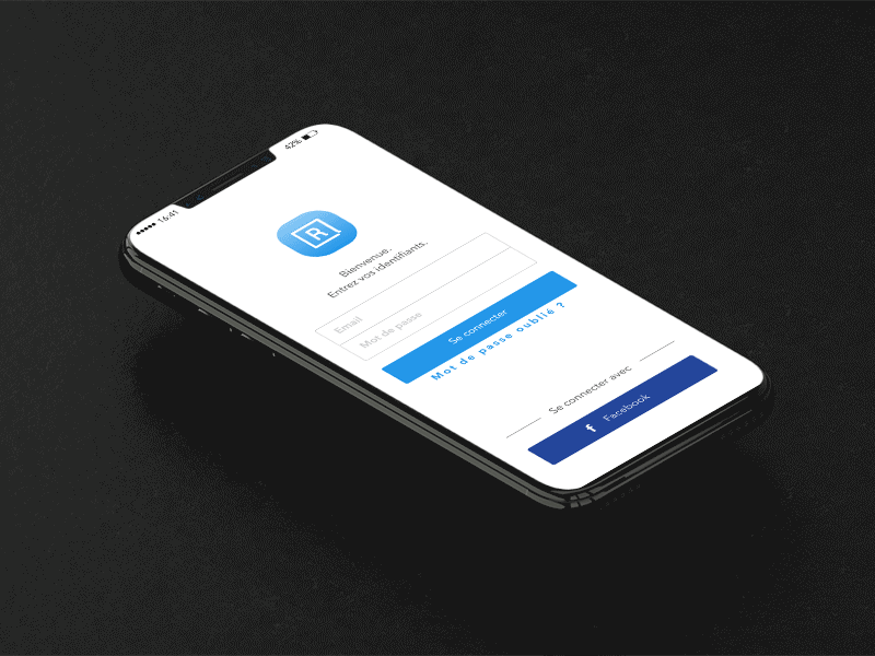 Login interface - WalkR android android app design app blind connect interface ios iphone login map mobile navigation sketch ui ux vector visual