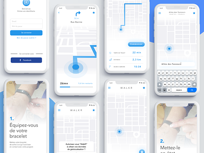 Mobile app - Walkr android app blind connect design flat illustration interface ios iphone minimal mobile navigation pattern sketch ui ux vector visual web