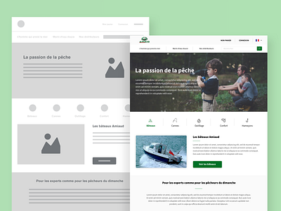 Amiaud Home Page Wireframes and Design design digital fishing flat graphic design icon icons illustration interface minimal pattern ui ux vector web web design website website concept