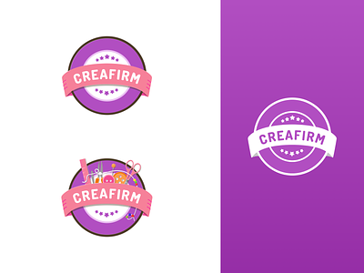 Logo Identity - Creafirm brand branding circle design flat identity illustration logo logo design logotype logotypedesign minimal purple rounded ui white