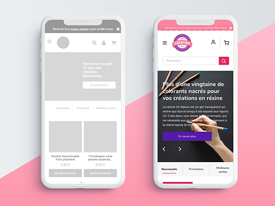 Redesign of Creafirm - Mobile design ecommerce flat interface minimal mobile pink sketch ui uidesign web web design webdesign website