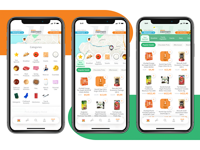 Migros Hemen Redesign backdrop cards delivery ecommerce floating navigation interaction design ux ui