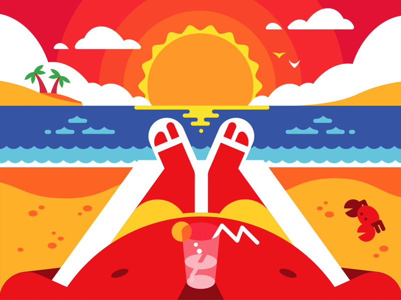 Summertime | Animation animation beach character flat illustration motion relaxing sea summer summertime tourist vector