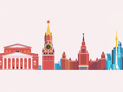 Moscow building city flat illustration moscow