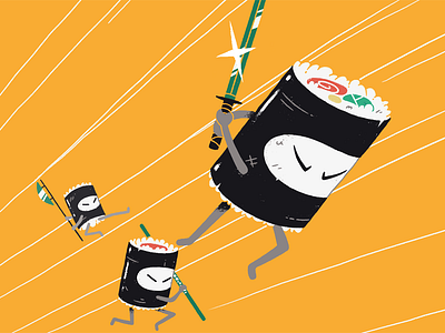 Ninja Sushi animation character illustration motion design ninja sushi