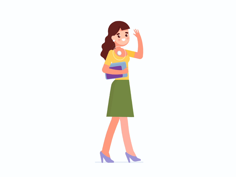 Woman Walking 2d animation character characters design flat gif illustration motion motion design motion graphics vector