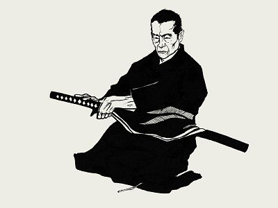 Samurai. Ink illustration. asia samurai sword sword