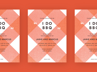 I Do BBQ barbeque bbq checkerboard engagement flannel invitations invite design party picnic stationery texture