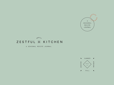 Zestful Kitchen concept brand logo secondary marks typography