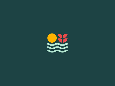 Symbrosia branding identity logo seaweed sun water