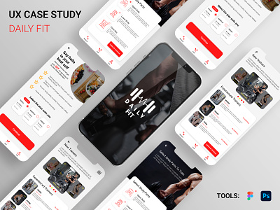 Fitness App - Gym App - UX Case Study app design graphic design health mobile app ui user interface ux uxui