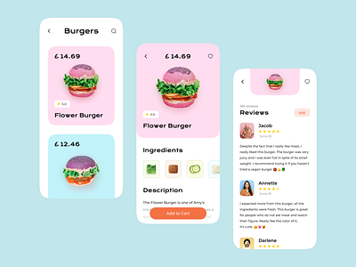 Vegetarian Food App 🥬 🍔 🌚 app design burger clean design daily ui delivery food app food app ui food delivery interface mobile app review tools ui ux ux design