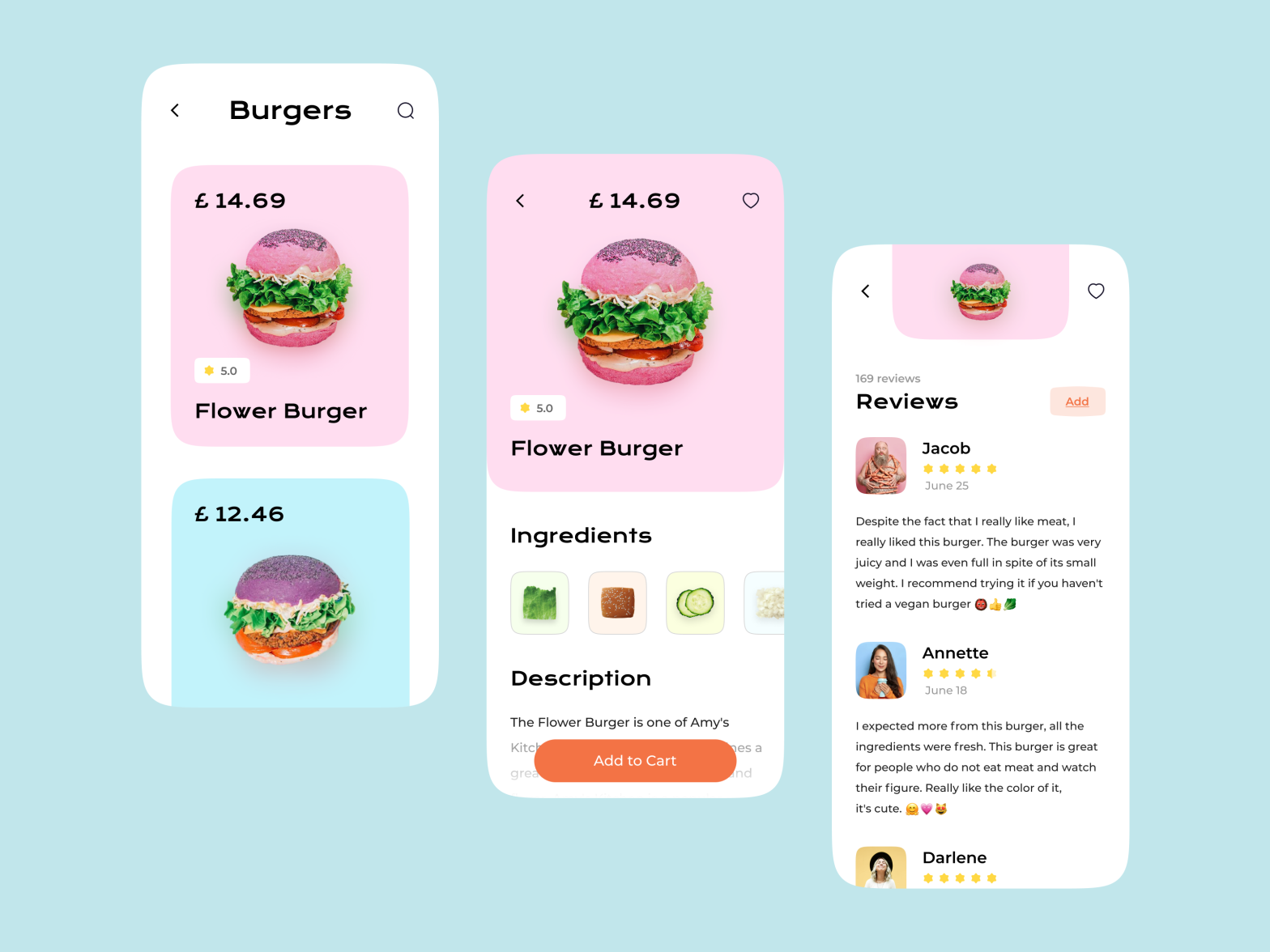 Vegetarian Food App 🥬 🍔 🌚 by Dis Bashlaev for Dinarys on Dribbble