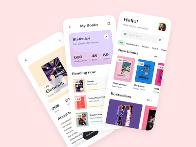 Ebooks App 📚 😎 🦾 app design bookstore daily ui dashboard design ecommerce interface minimal mobile mvp online read reads startup