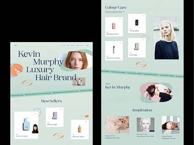 Cosmetics store Kevin Murphy 👩🏻‍🦳 beauty store beuty cosmetics ecommerce hair home page homepage landing page minimal minimalism mobile responsive personal care product shopping store ui ux web web design website design