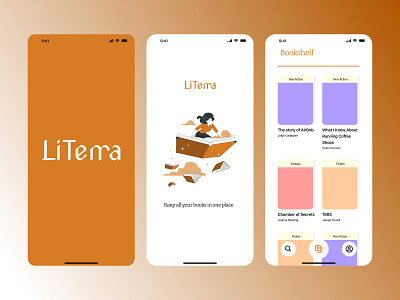 LiTerra — mobile app for reading application concept design figma mobile product design ui ux web design