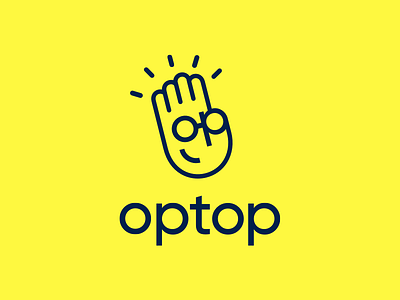 Optop - Brand Identity app application branding eyeglasses hand high five icons illustration