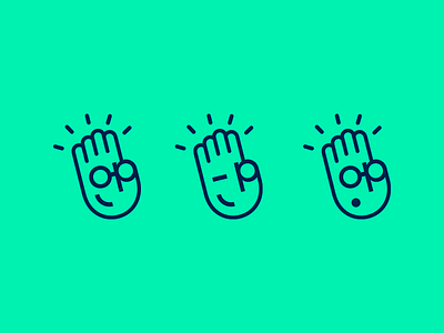 Optop - Brand Identity app application branding eyeglasses hand icons illustration smile surprise wink