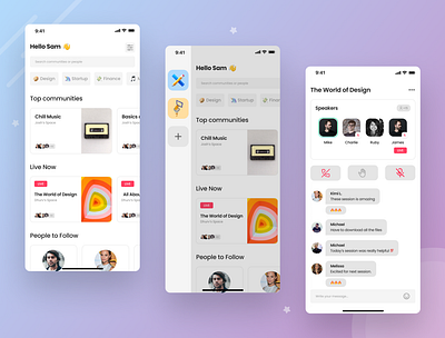 Social Community App UI app design ui ux