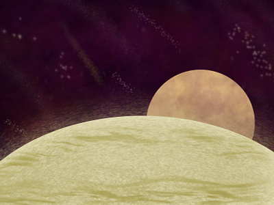 Moonrise apple pencil illustration ipad pro moon planet procreate stars