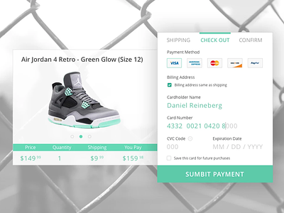 Checkout Concept checkout design payment product design sneakers ui ux