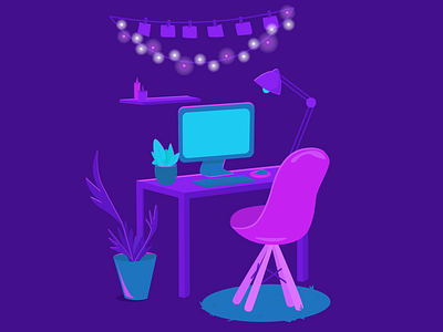 Workplace - vector illustration