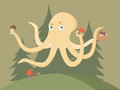 children's illustration octopus design illustration typography vector
