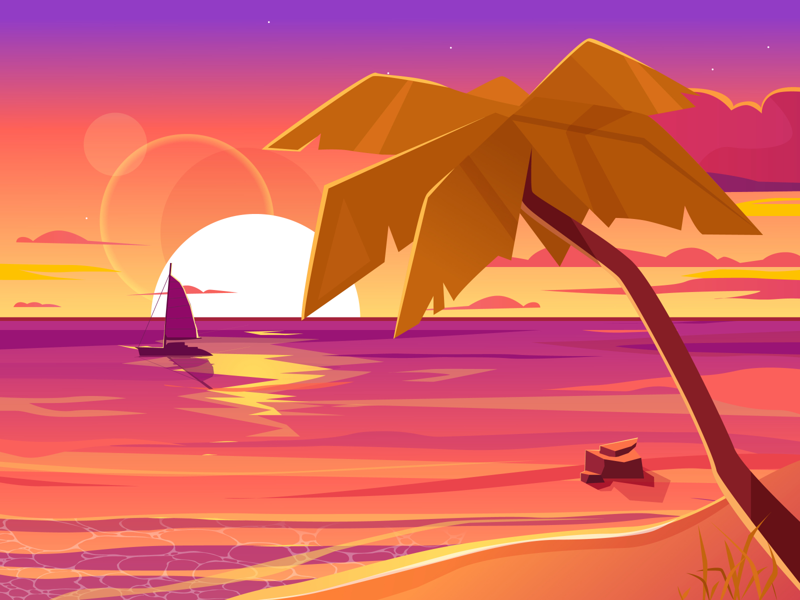 fabulous sunset by Ksenia Levchuk on Dribbble