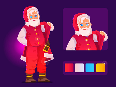 Santa character disign christmas illustration santa vector