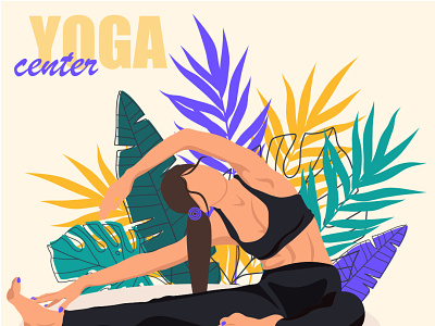 Illustration of a girl in the style of either FaceLess design girl graphic design illustration print design typography vector yoga yogacenter