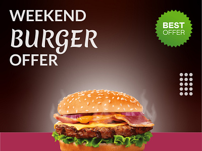 Weekend Burger Offer banner branding design