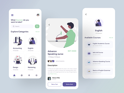 Educational App Design app application branding design design inspiration education educational apps ios learning app mobile application mobile apps modern ui online learning students study study online teachers ui ui design ux design