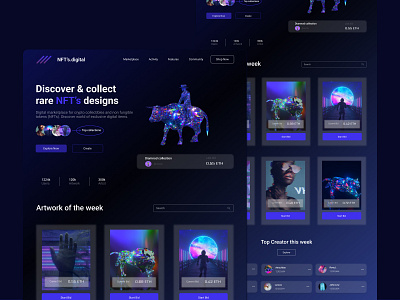 NFT Marketplace Landing Page design ui ux