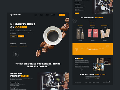 Coffe Shop website design ui ux