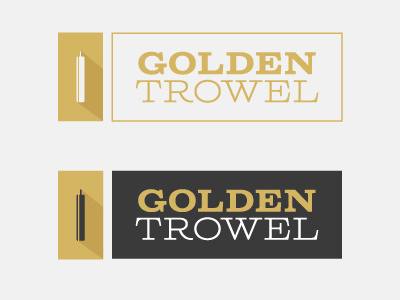 Golden Trowel Logo award branding clean construction flat logo minimal trowel typography