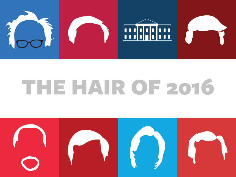 Presidential Hair hair minimal flat design rubio cruz trump sanders carson clinton candidates presidential race