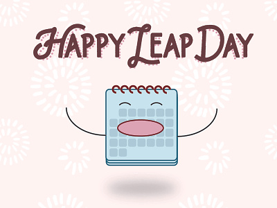 Happy Leap Day calendar february 29 fun holiday illustration leap day