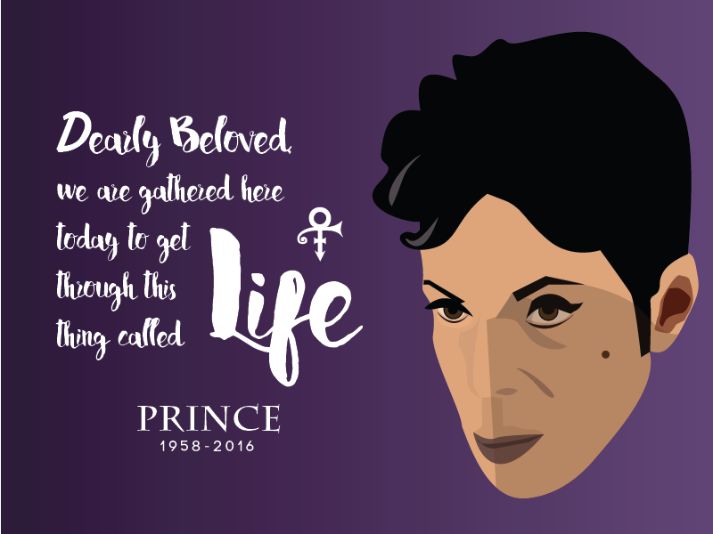 Prince — Our Fallen Idol digital drawing flat illustration life death rip music artist prince singer prince