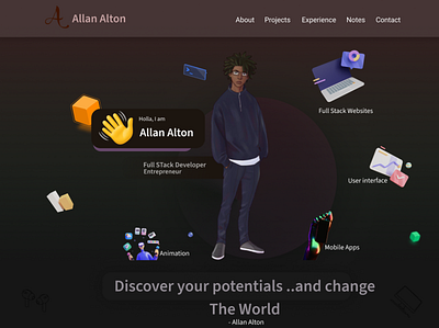 Personal Portfolio site - Allan Alton 3d graphic design ui